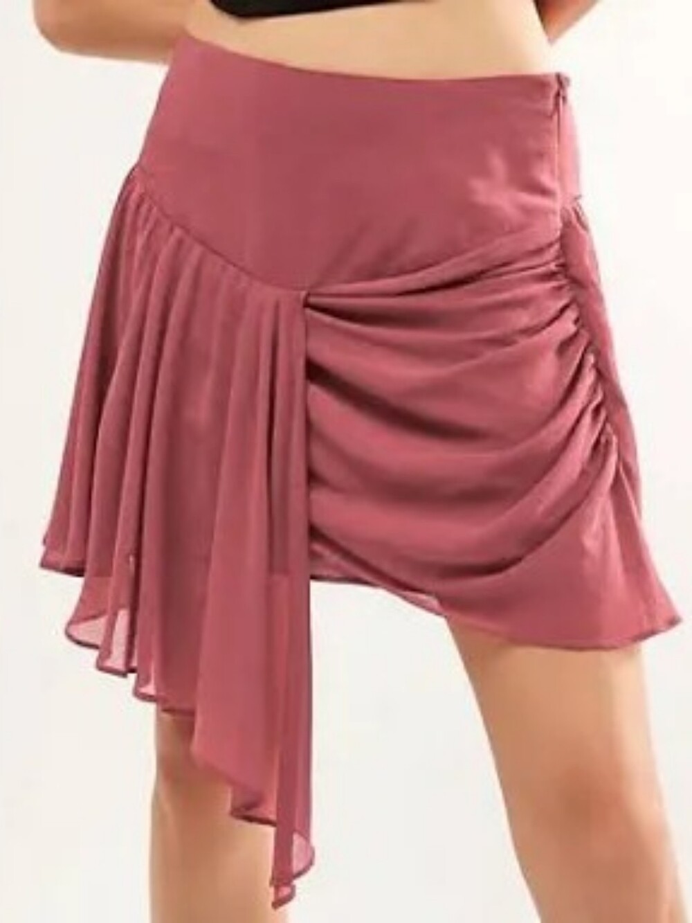 Like New Free People Tattered Romance Asymmetrical Chiffon Mini Skirt 8